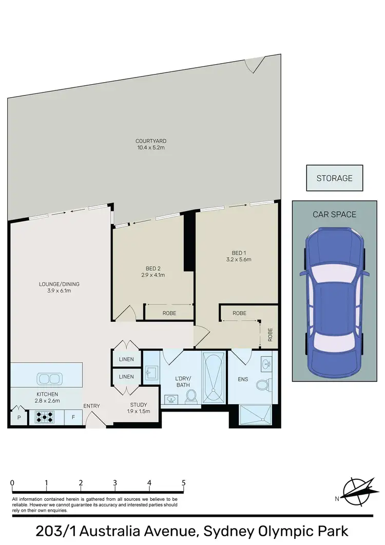 Floorplan of Homely apartment listing, 203/1 Australia Avenue, Sydney Olympic Park NSW 2127