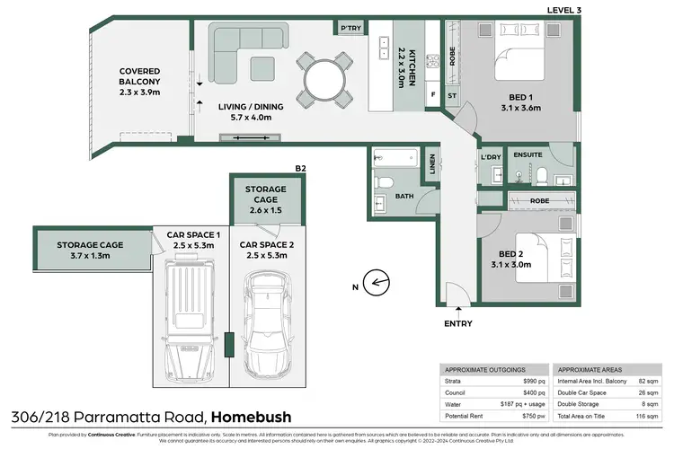 Floorplan of Homely apartment listing, 306/218 Parramatta Road, Homebush NSW 2140