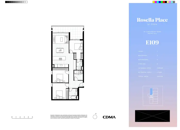 Floorplan of Homely apartment listing, E109/4 Hasluck Street, Rouse Hill NSW 2155