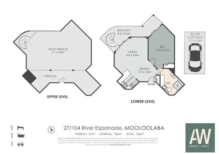 Floorplan of Homely unit listing, 27/104 River Esplanade, Mooloolaba QLD 4557