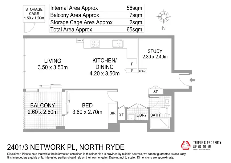 Floorplan of Homely apartment listing, 2401/3 Network Place, North Ryde NSW 2113