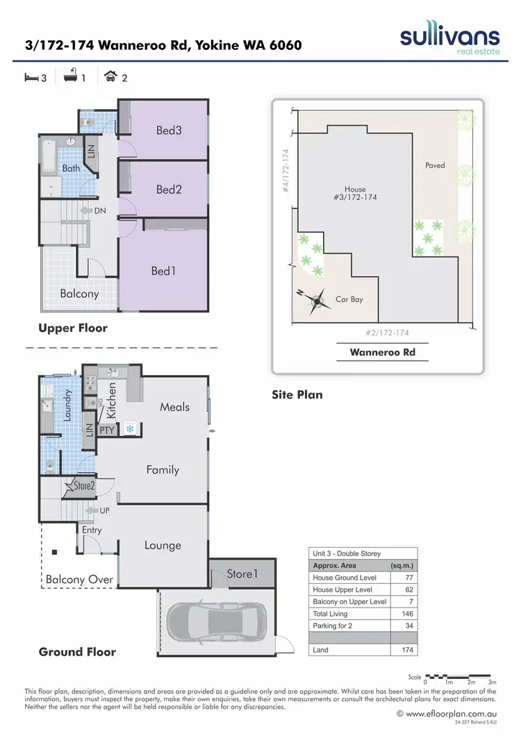 Floorplan of Homely townhouse listing, 3/172-174 Wanneroo Road, Yokine WA 6060