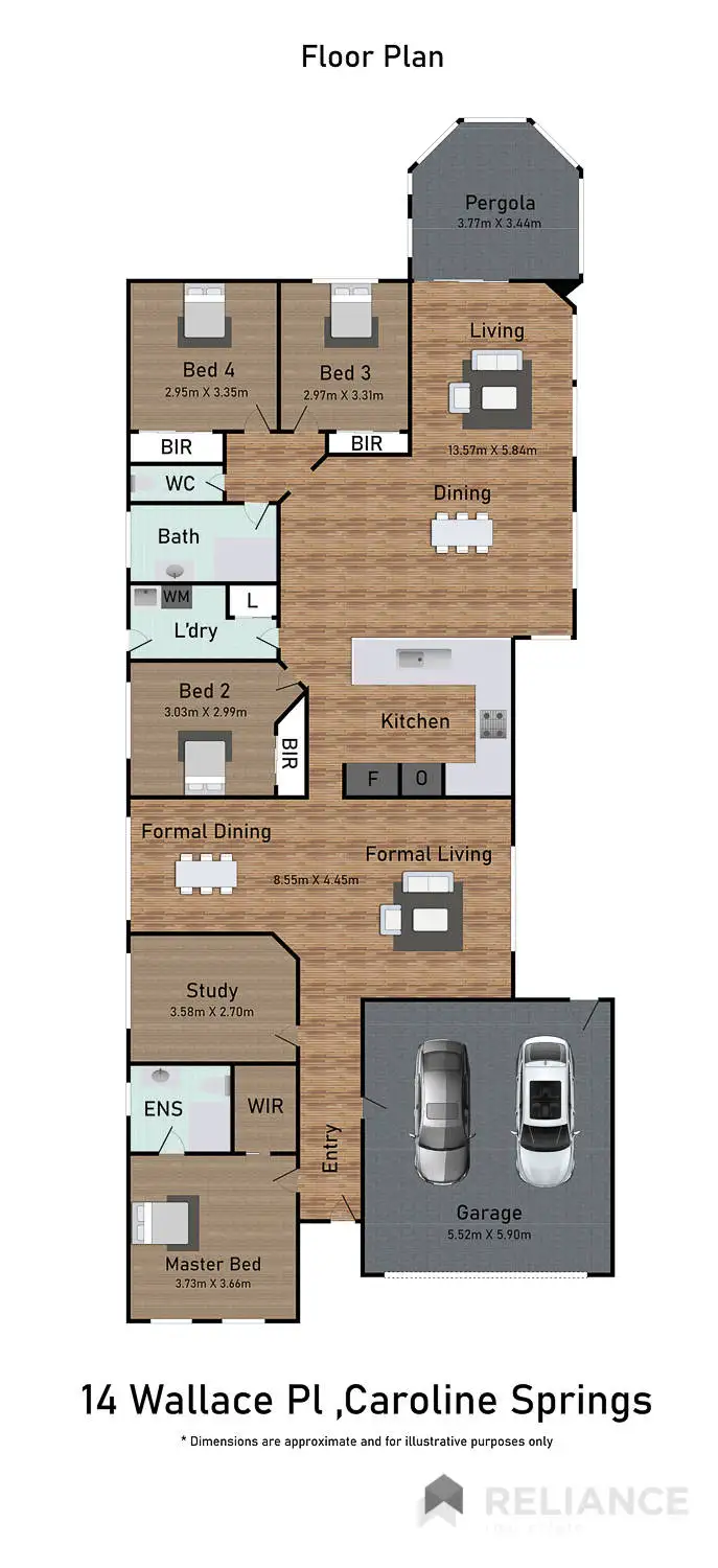 Floorplan of Homely house listing, 14 Wallace Place, Caroline Springs VIC 3023
