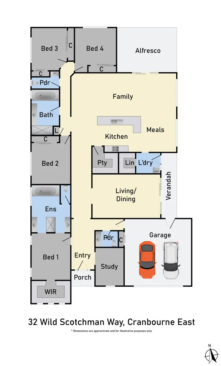 Floorplan of Homely house listing, 32 Wild Scotchman Way, Cranbourne East VIC 3977