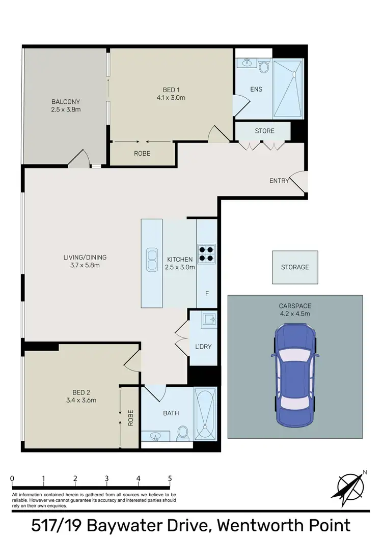 Floorplan of Homely unit listing, 517/19 Baywater Drive, Wentworth Point NSW 2127