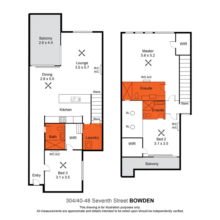 Floorplan of Homely townhouse listing, 304/40-48 Seventh Street, Bowden SA 5007
