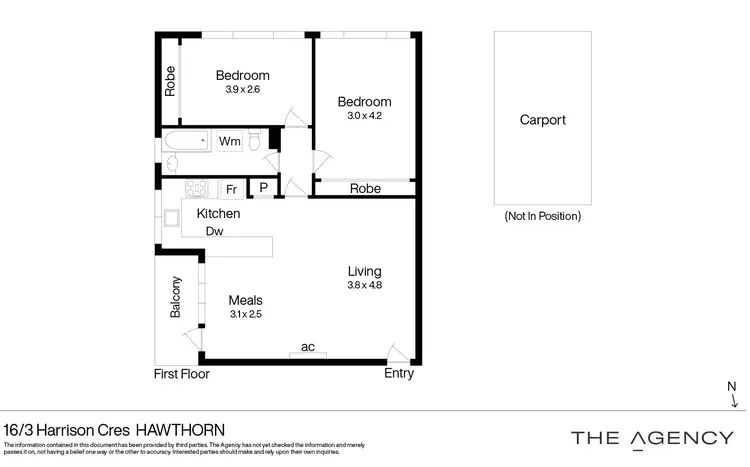 Floorplan of Homely apartment listing, 16/3 Harrison Crescent, Hawthorn VIC 3122