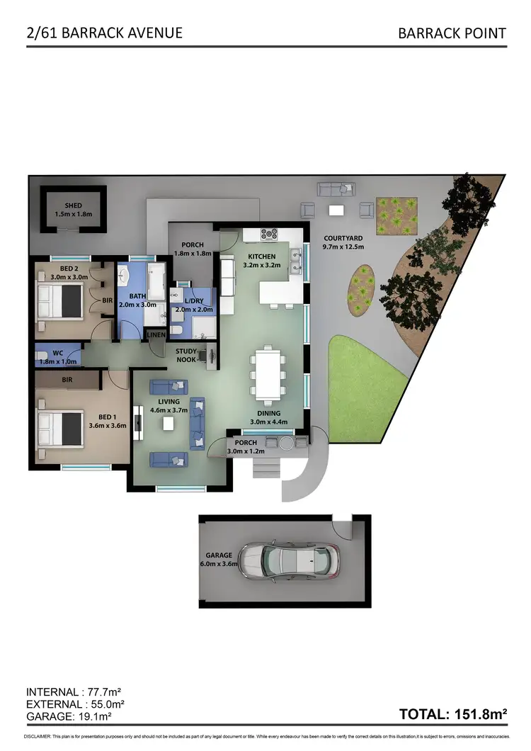 Floorplan of Homely villa listing, 2/61 Barrack Avenue, Barrack Point NSW 2528
