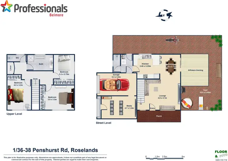 Floorplan of Homely townhouse listing, 1/36-38 Penshurst Road, Roselands NSW 2196