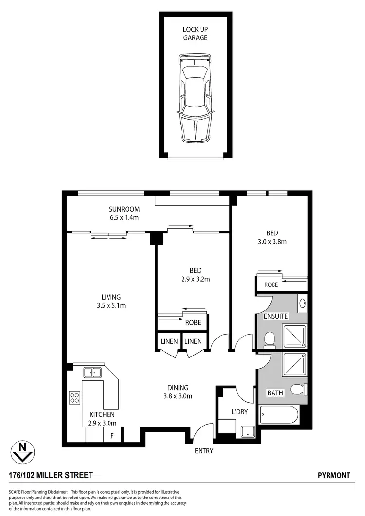 Floorplan of Homely apartment listing, 176/102 Miller Street, Pyrmont NSW 2009