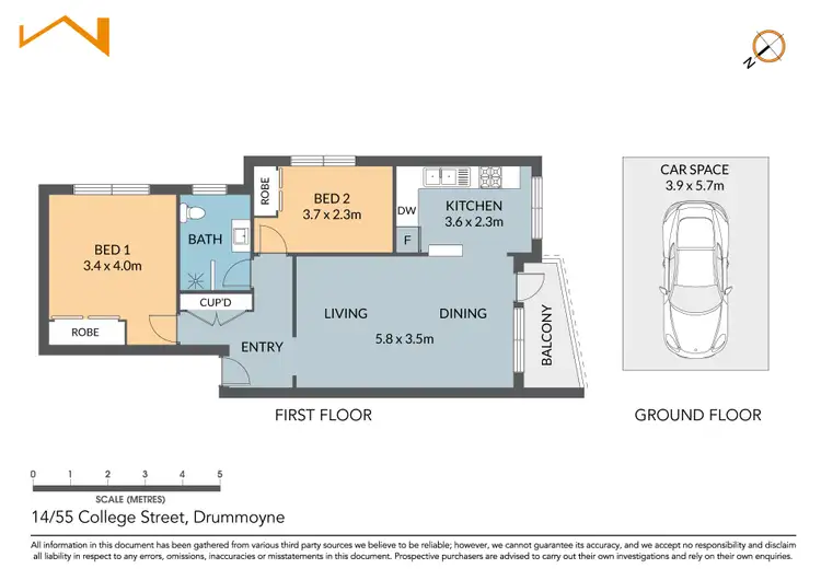 Floorplan of Homely apartment listing, 14/55 College Street, Drummoyne NSW 2047