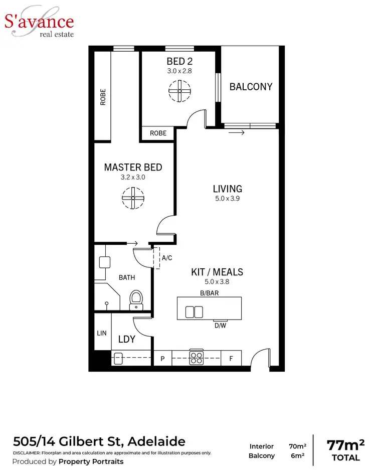 Floorplan of Homely apartment listing, 505/14 Gilbert Street, Adelaide SA 5000