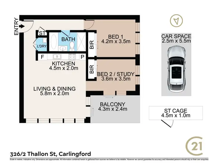 Floorplan of Homely apartment listing, 326/2 Thallon Street, Carlingford NSW 2118