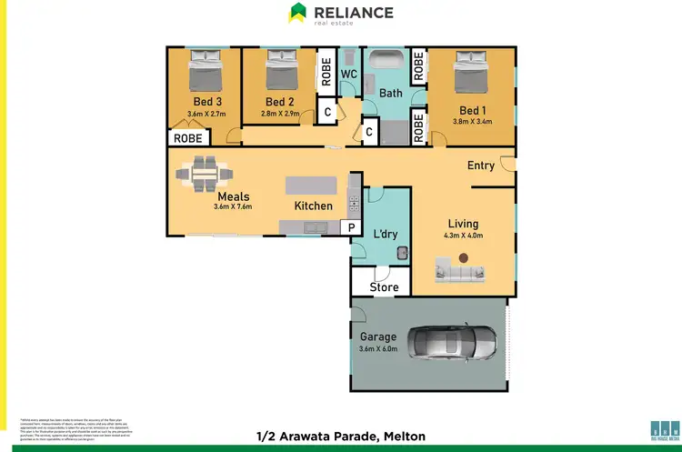 Floorplan of Homely house listing, 1/2 Arawata Parade, Melton VIC 3337