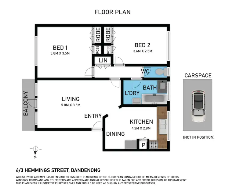 Floorplan of Homely apartment listing, 6/3 Hemmings Street, Dandenong VIC 3175