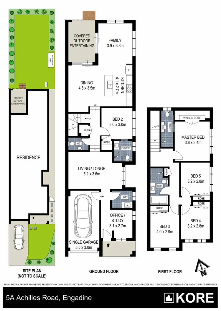 Floorplan of Homely semi-detached listing, 5A Achilles Road, Engadine NSW 2233