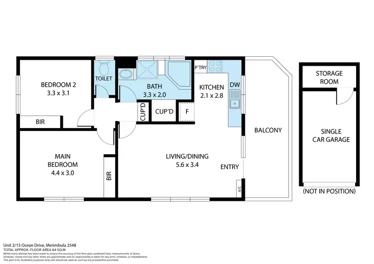Floorplan of Homely unit listing, 2/15-17 Ocean Drive, Merimbula NSW 2548