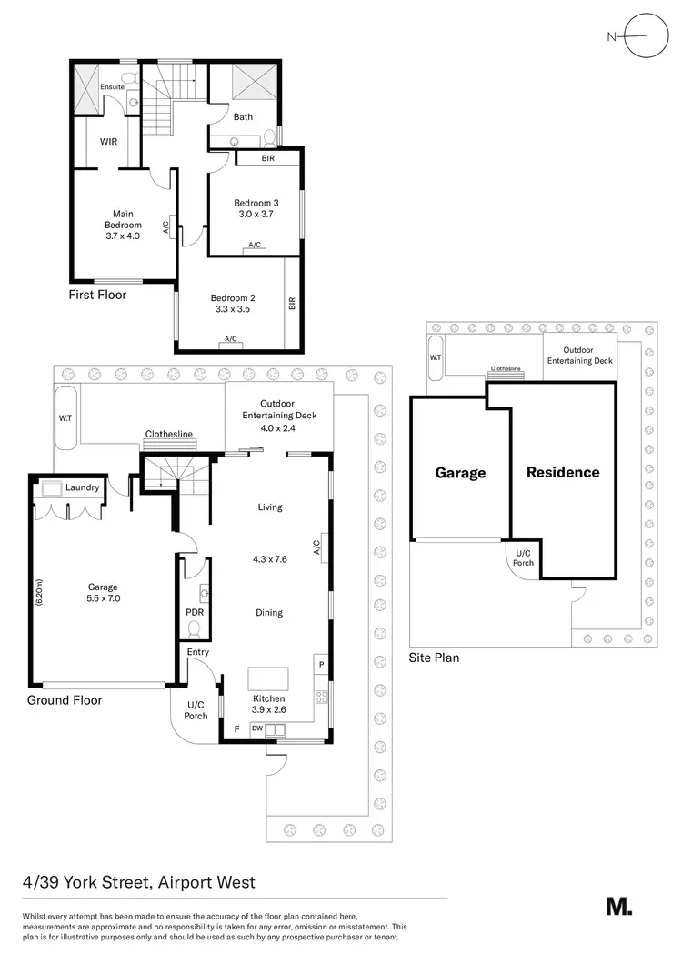Floorplan of Homely townhouse listing, 4/39 York Street, Airport West VIC 3042