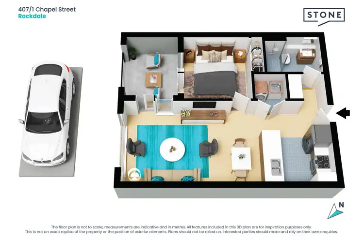 Floorplan of Homely apartment listing, 407/1 Chapel Street, Rockdale NSW 2216