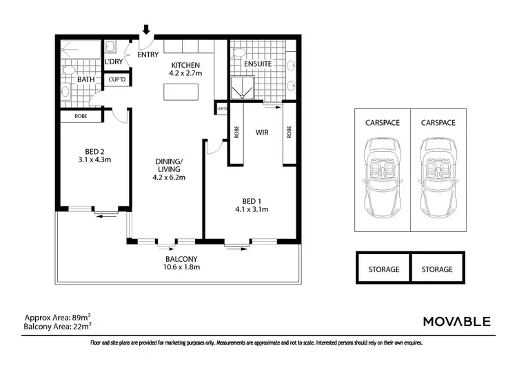 Floorplan of Homely apartment listing, 203/29 Honeysuckle Drive, Newcastle NSW 2300
