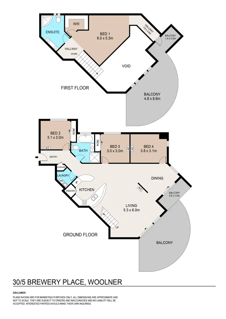 Floorplan of Homely apartment listing, 30/5 Brewery Place, Woolner NT 820