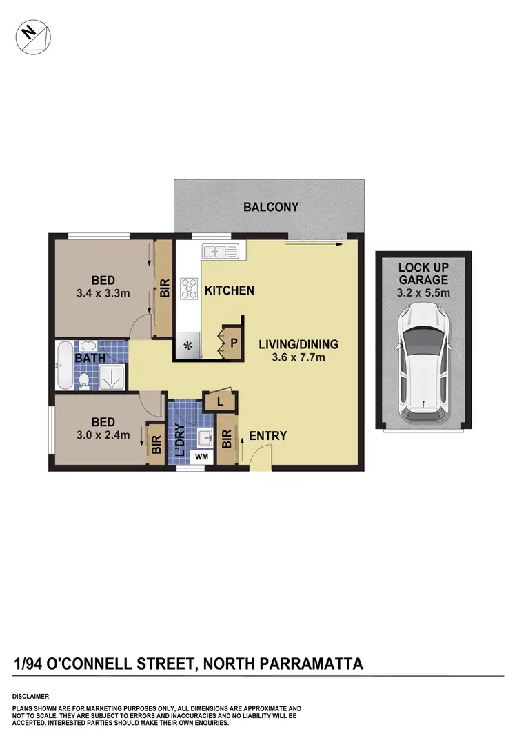 Floorplan of Homely apartment listing, 1/94 O'Connell Street, North Parramatta NSW 2151