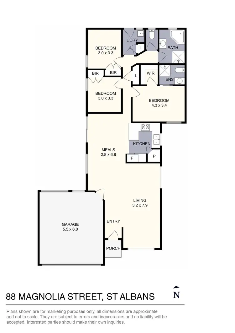 Floorplan of Homely house listing, 88 Magnolia Street, St Albans VIC 3021