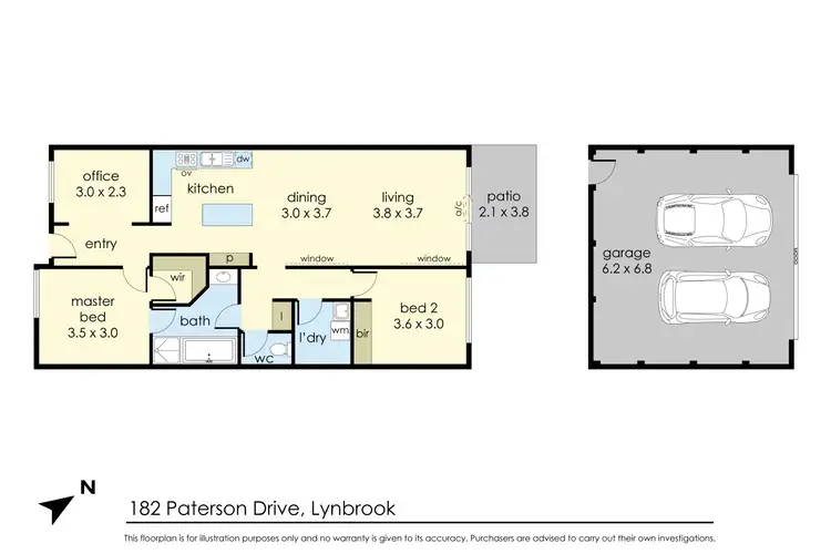 Floorplan of Homely house listing, 182 Paterson Drive, Lynbrook VIC 3975