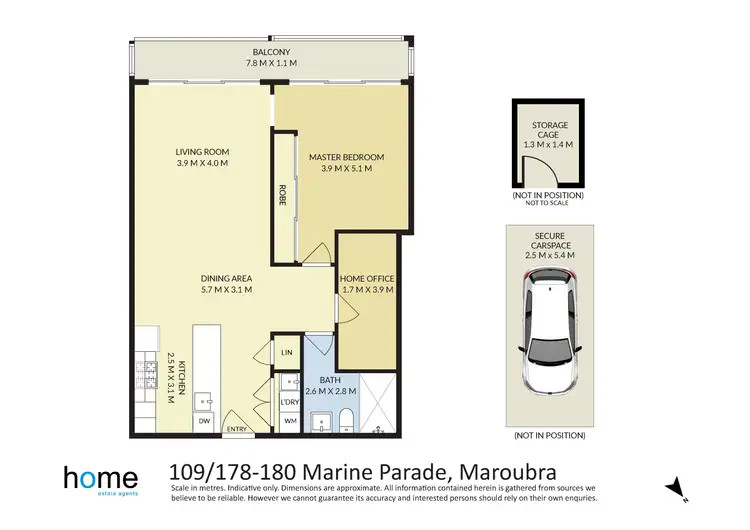 Floorplan of Homely apartment listing, 109/178-180 Marine Parade, Maroubra NSW 2035