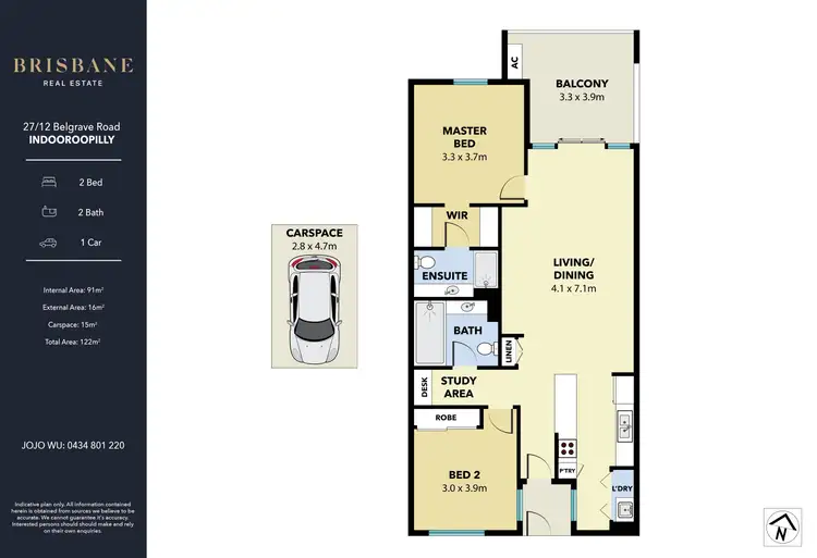 Floorplan of Homely apartment listing, 27/12 Belgrave Road, Indooroopilly QLD 4068