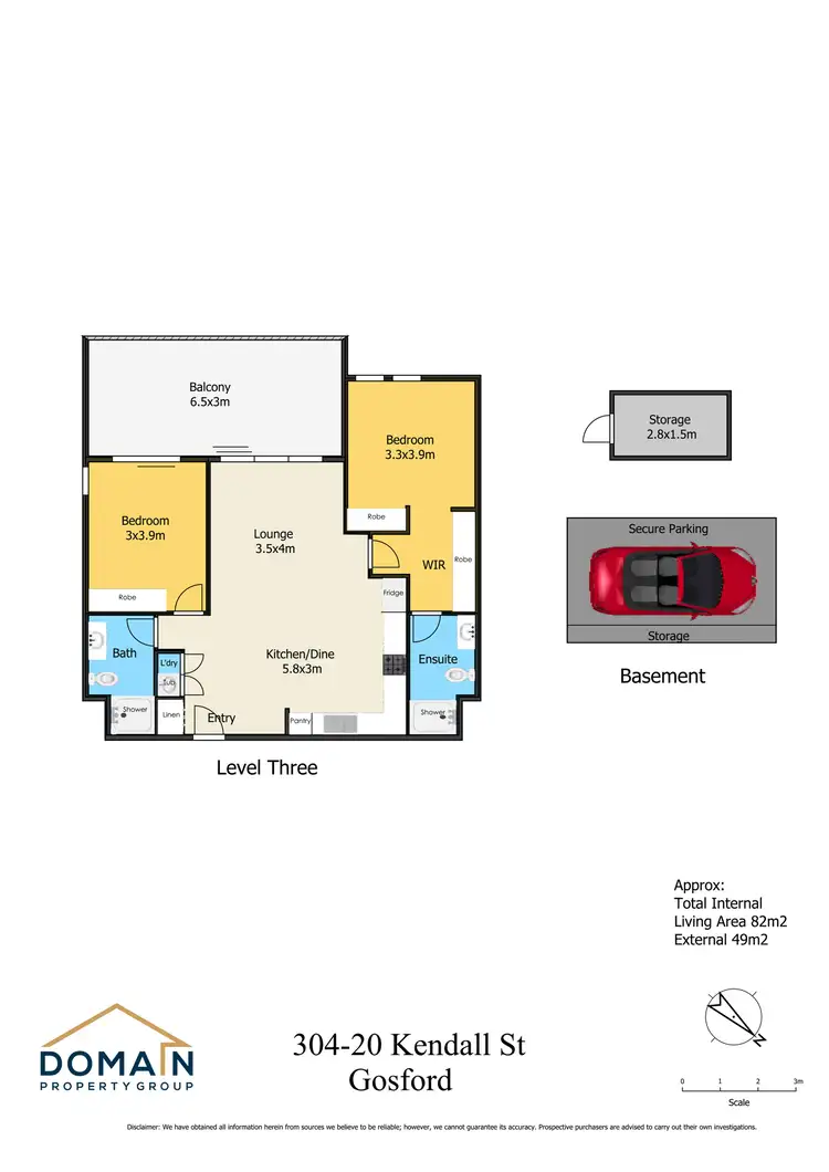Floorplan of Homely unit listing, 304/20 Kendall Street, Gosford NSW 2250