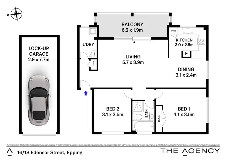 Floorplan of Homely apartment listing, 16/18 Edensor Street, Epping NSW 2121
