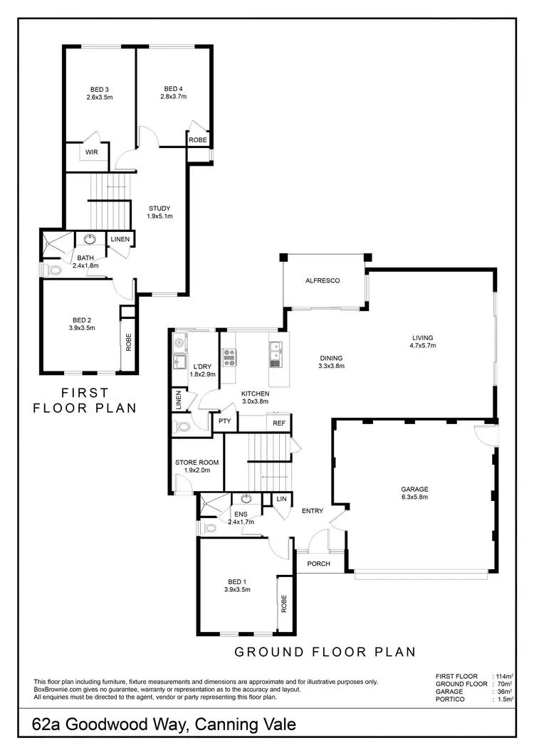 Floorplan of Homely house listing, 62A Goodwood Way, Canning Vale WA 6155