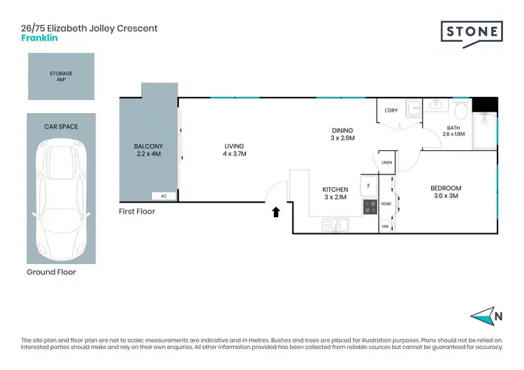 Floorplan of Homely apartment listing, 26/75 Elizabeth Jolley Crescent, Franklin ACT 2913