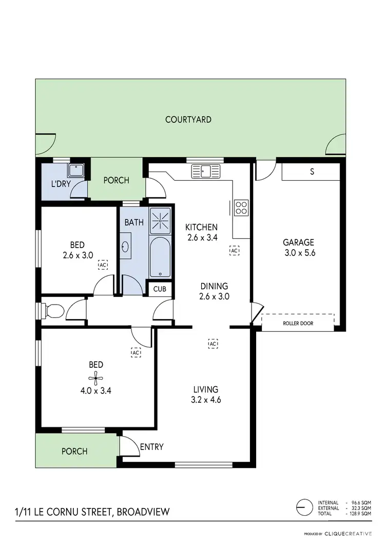 Floorplan of Homely unit listing, 1/11 Le Cornu Street, Broadview SA 5083