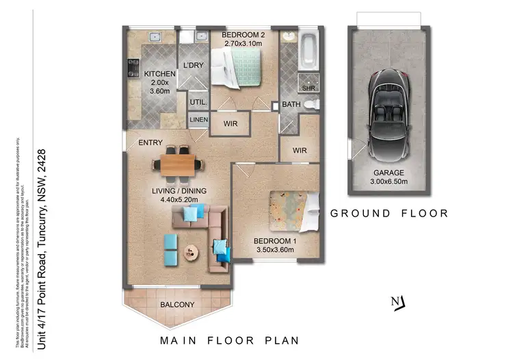 Floorplan of Homely unit listing, 4/17 Point Road, Tuncurry NSW 2428
