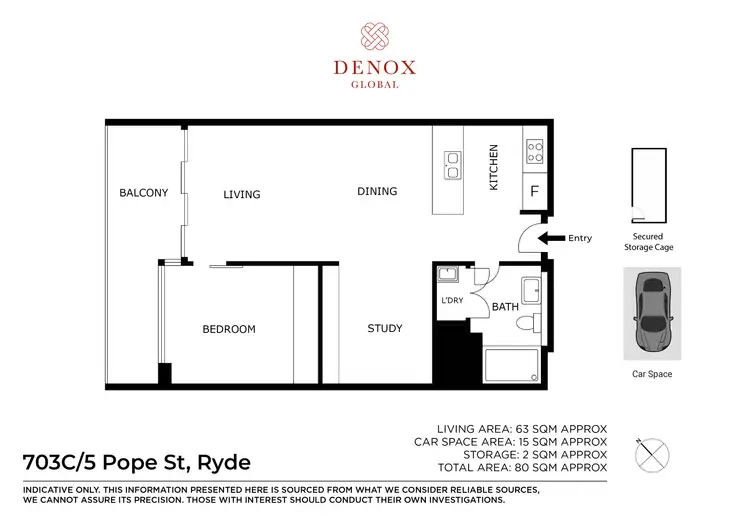 Floorplan of Homely apartment listing, 703C/5 Pope Street, Ryde NSW 2112