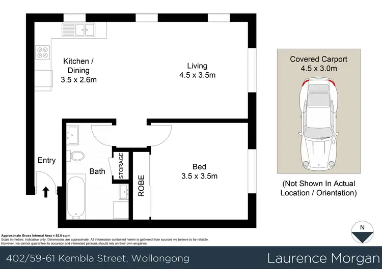 Floorplan of Homely unit listing, 402/59-61 Kembla Street, Wollongong NSW 2500
