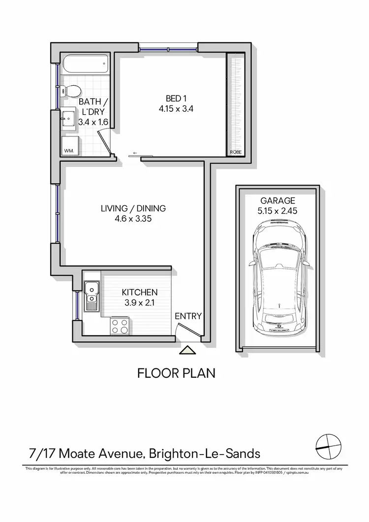 Floorplan of Homely apartment listing, 7/17 Moate Avenue, Brighton-Le-Sands NSW 2216