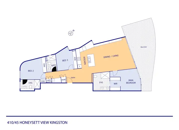 Floorplan of Homely apartment listing, 410/45 Honeysett View, Kingston ACT 2604