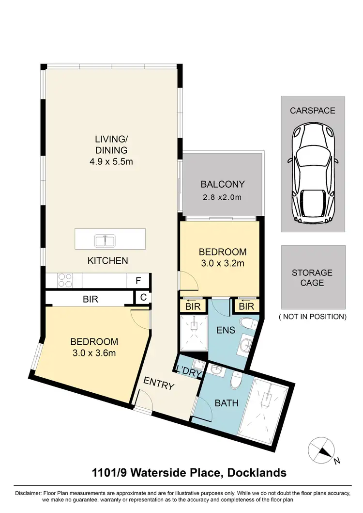 Floorplan of Homely apartment listing, 1101/9 Waterside Place, Docklands VIC 3008