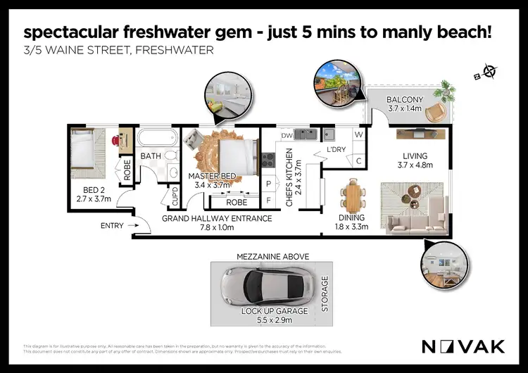 Floorplan of Homely apartment listing, 3/5 Waine Street, Freshwater NSW 2096