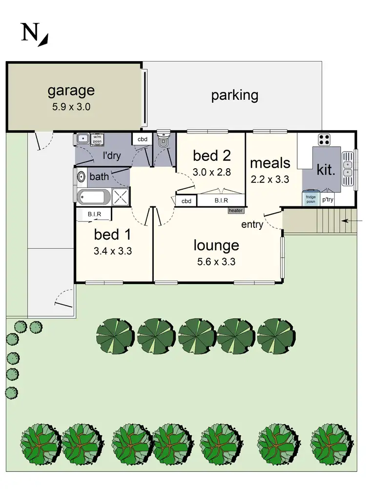 Floorplan of Homely unit listing, 1/31 Felix Grove, Mooroolbark VIC 3138