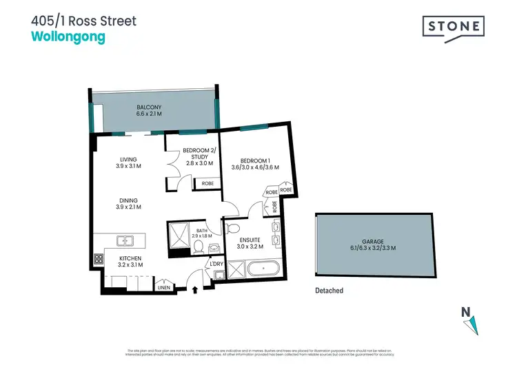 Floorplan of Homely retirement listing, 405/1 Ross Street, Wollongong NSW 2500