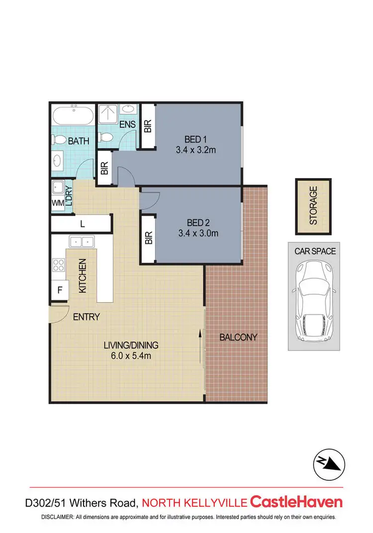 Floorplan of Homely unit listing, 302/51 Withers Road, North Kellyville NSW 2155