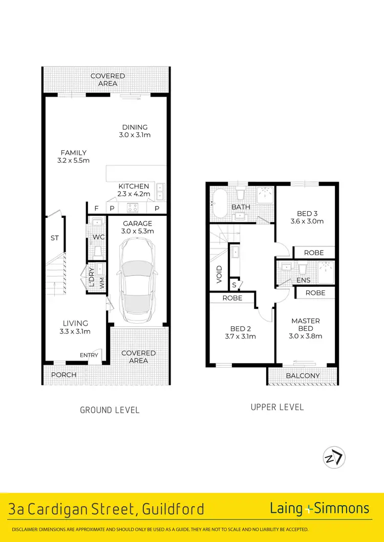 Floorplan of Homely semi-detached listing, 3A Cardigan Street, Guildford NSW 2161