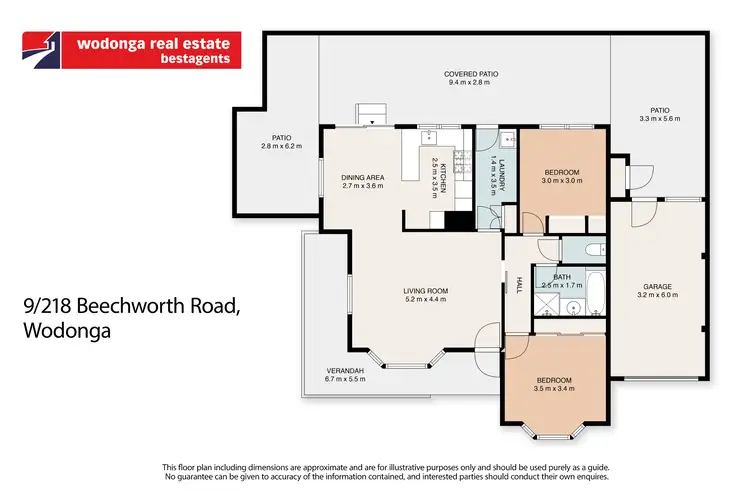 Floorplan of Homely unit listing, 9/218 - 220 Beechworth Road, Wodonga VIC 3690