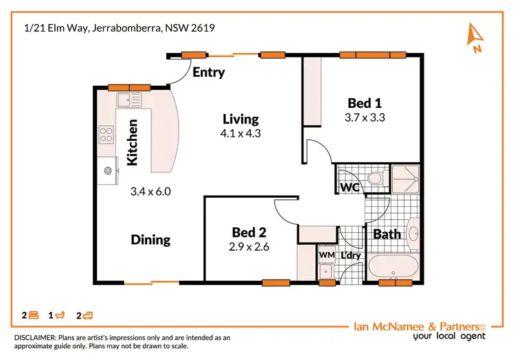Floorplan of Homely townhouse listing, 1/21 Elm Way, Jerrabomberra NSW 2619