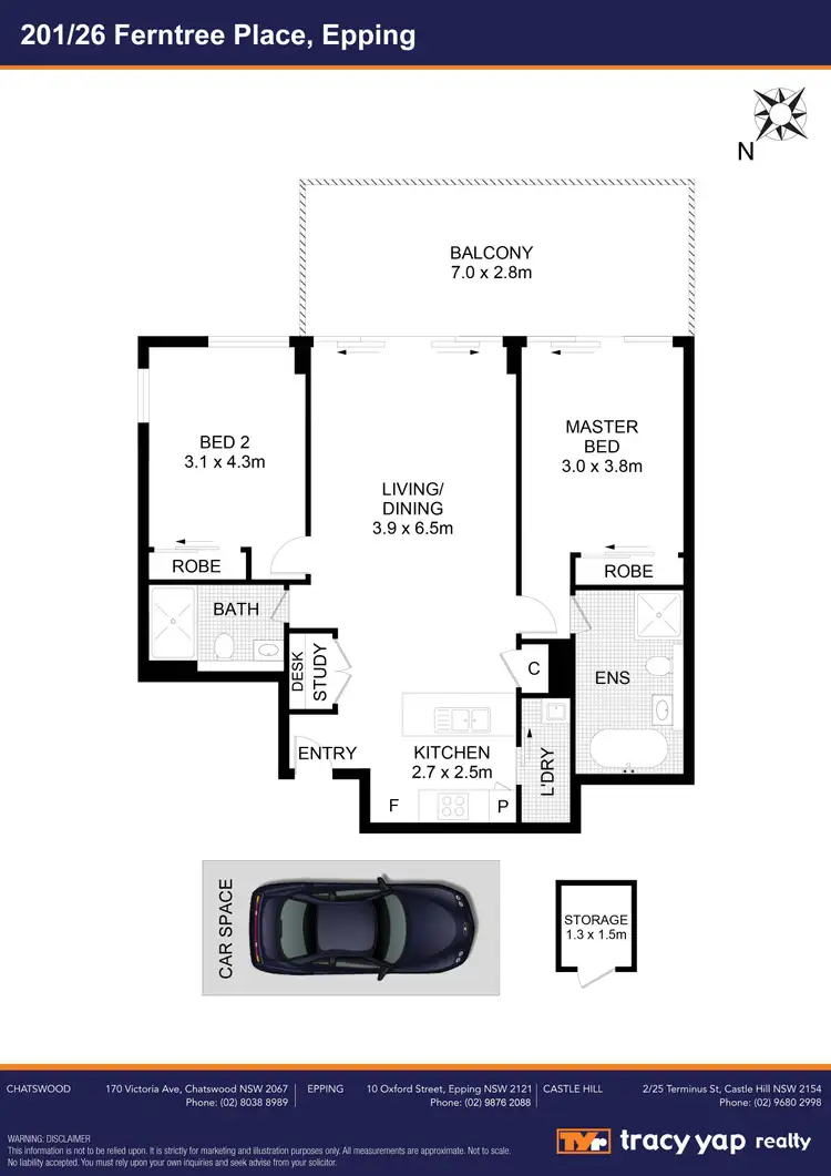 Floorplan of Homely apartment listing, 201/26 Ferntree Place, Epping NSW 2121