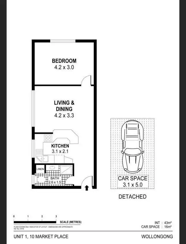 Floorplan of Homely apartment listing, 1/10 Market Place, Wollongong NSW 2500